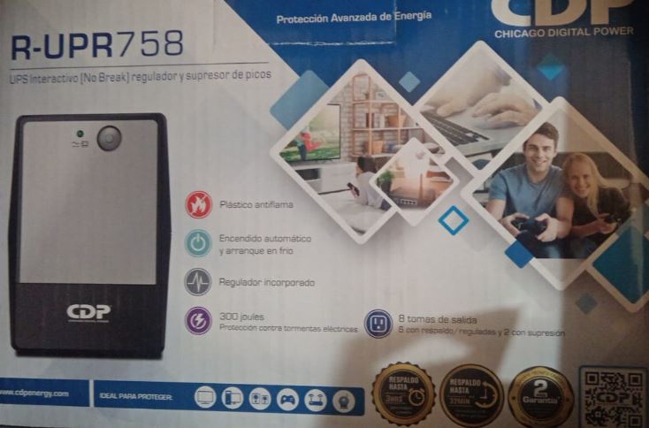 UPS CDP R-UPR758 Interactivo 750VA-375W - Entrada-Salida 110Vac - 8 nema 5-15R